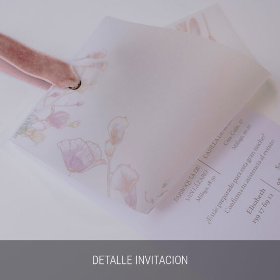 Detalle invitación Sweet Garden