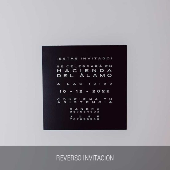 Reverso invitación Black minimal