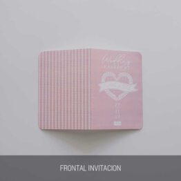 Invitación de boda viajera, frontal de la invitacion